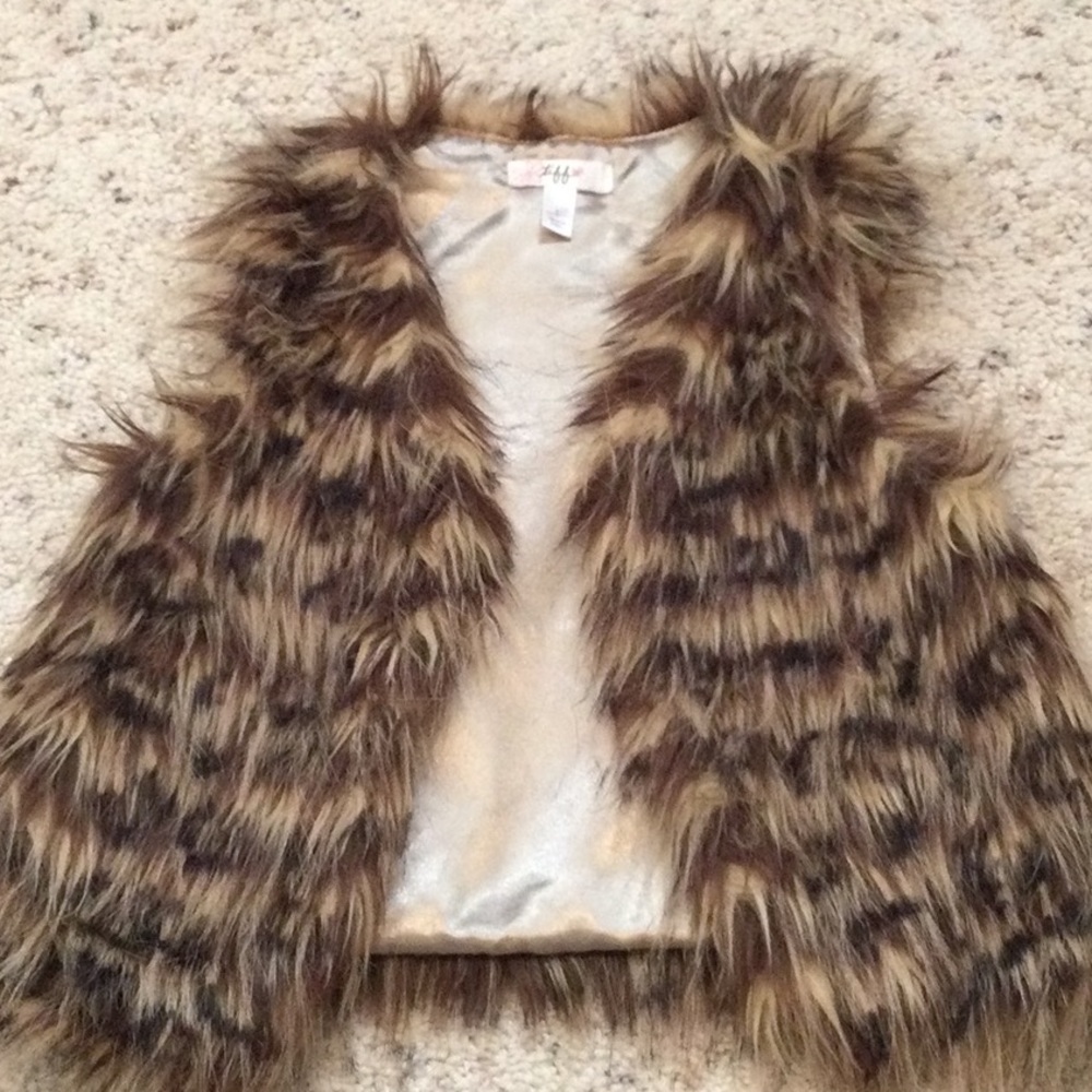 Girls cute tiff faux vest